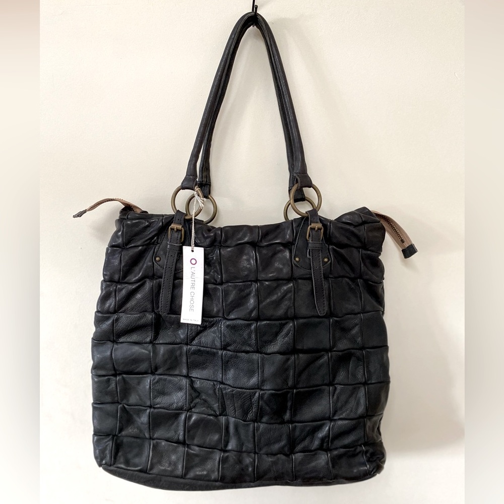 NWT L’AUTRE CHOSE Leather Patchwork Large Tote Bag